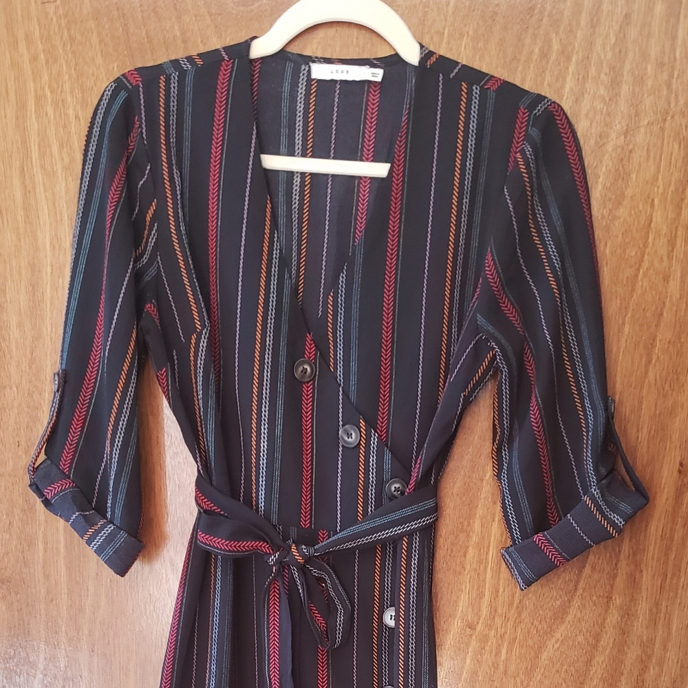 Lush Midi Dress with stripes